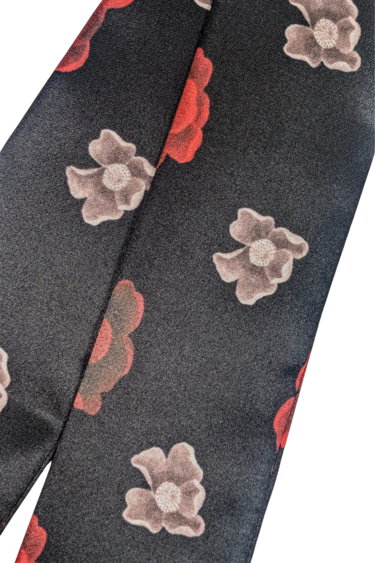 Шарф-платок Твилли двухслойный 5х130 см, с полной запечаткой "Japan Flower"#1