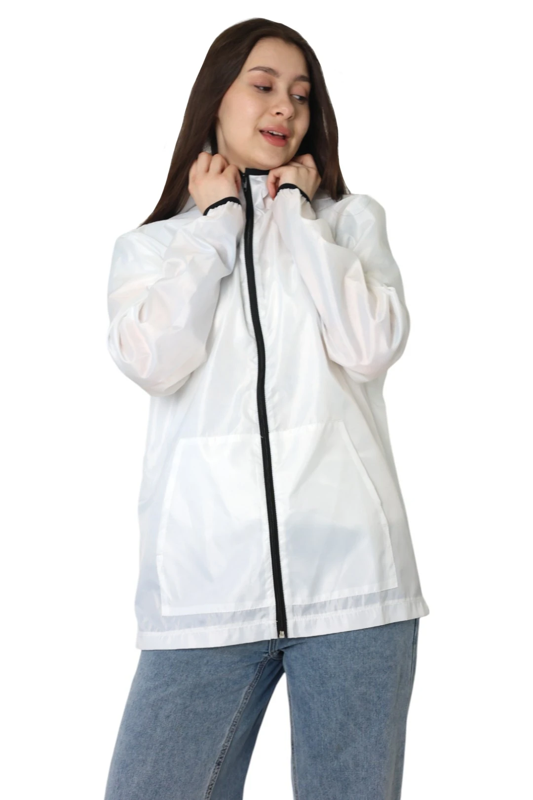 Ветровка Арчи унисекс, однотонная белая#4