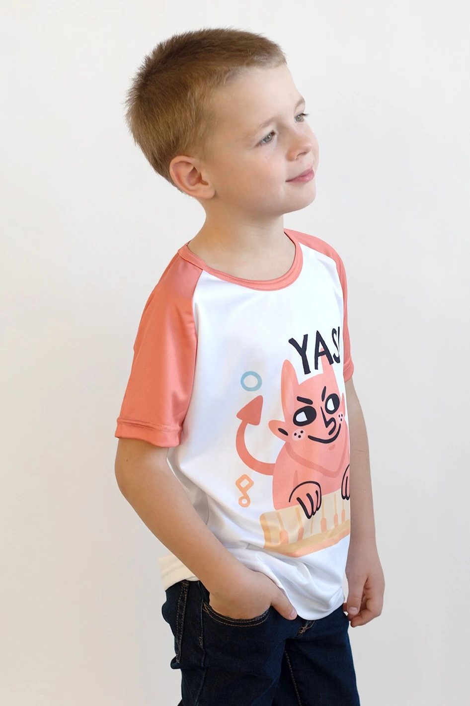 Футболка Спэйс детская из ложной сетки 130 с полной запечаткой "Yas"#2 Футболка Спэйс детская из ложной сетки 130 с полной запечаткой "Yas"#2