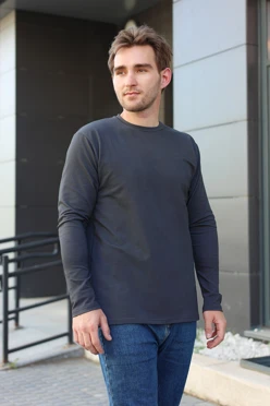 Купить лонгслив Фрэнсис унисекс однотонный (хлопок) черный