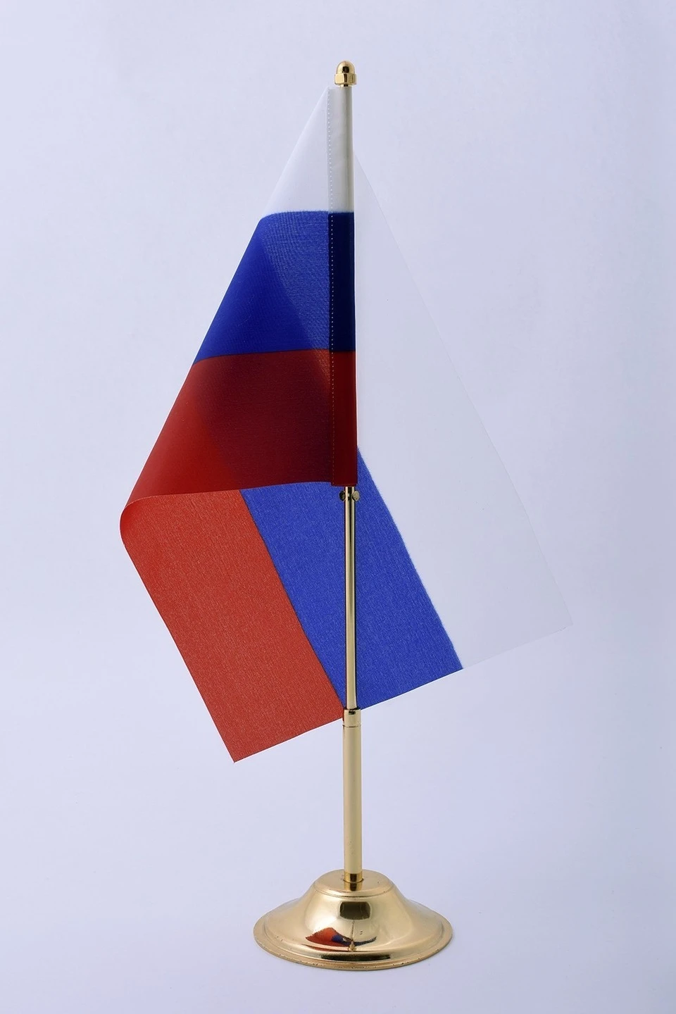 Купить флажок РФ печатный 15x22 см шелк