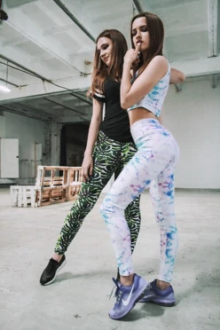 Легинсы женские с широким поясом с принтом "Blue Sky"#1