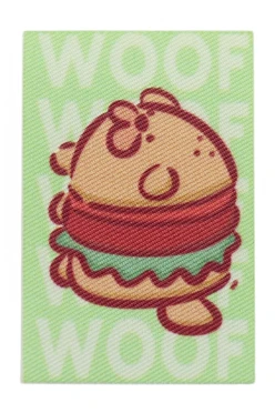 Купить наклейку-стикер Прямоугольник 4х6 см с печатью "Woof"