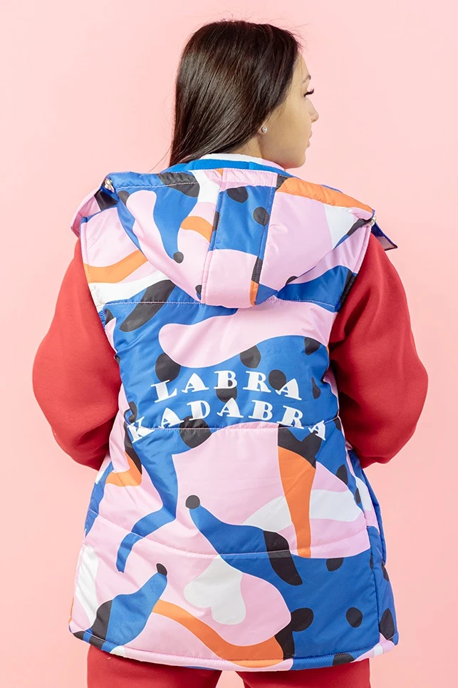 Жилет Диего на синтепоне с капюшоном унисекс, с полной запечаткой "Labra"#1