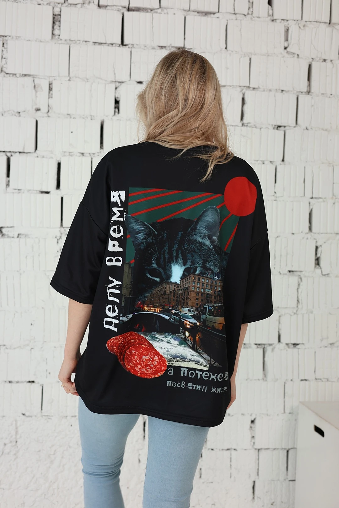 Футболка Макс оверсайз унисекс из футера с полной запечаткой "Quotes"#3