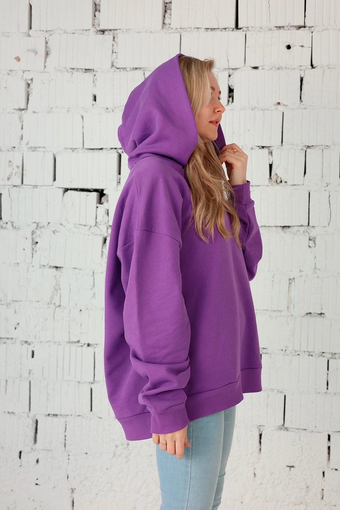 Худи Шелби из футера оверсайз унисекс, однотонная#2