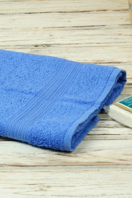 Полотенце махровое 50х90 см (Ituma), однотонное голубое#1