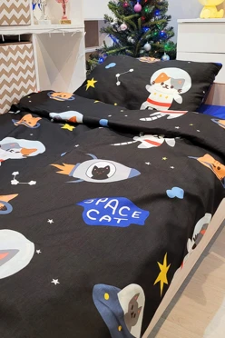 Купить постельное бельё детское 120х180 см "Space Cat"