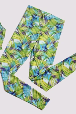 Легинсы женские с широким поясом с принтом "Vortex"