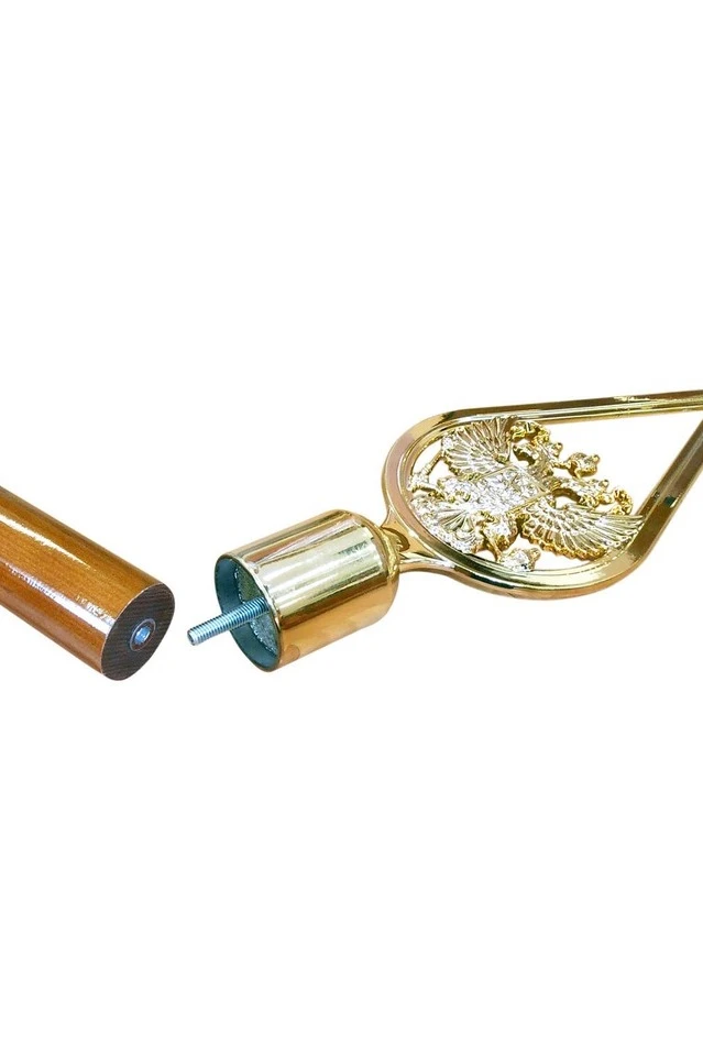 Флаги РФ и Екатеринбурга на деревянной подставке (бук) 2,2 м#1