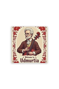 Купить магнит из дерева 6х6 см квадрат, с принтом "Welcome to Udmurtia" Купить магнит из дерева 6х6 см квадрат, с принтом "Welcome to Udmurtia"