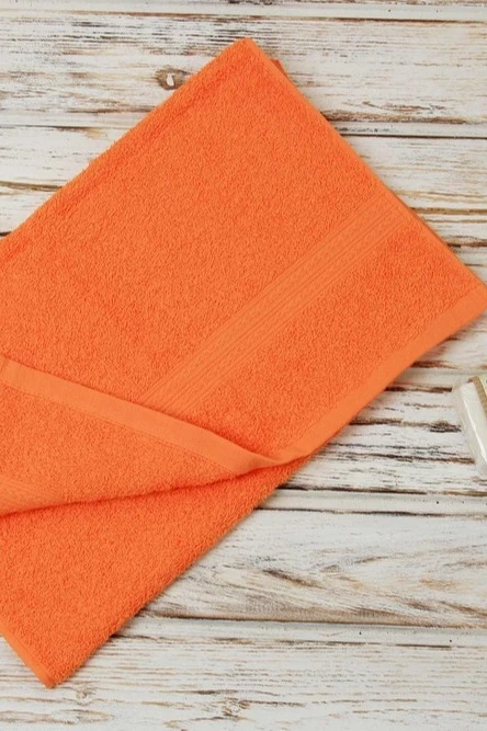 Полотенце махровое 40х70 см (Ituma), однотонное оранжевое#3
