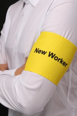 Купить повязку нарукавную с печатью "New Worker"