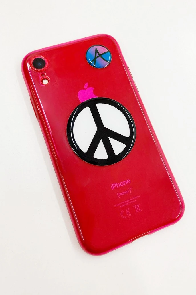 Купить наклейку заливную 5х5 см, с нанесением "Peace"