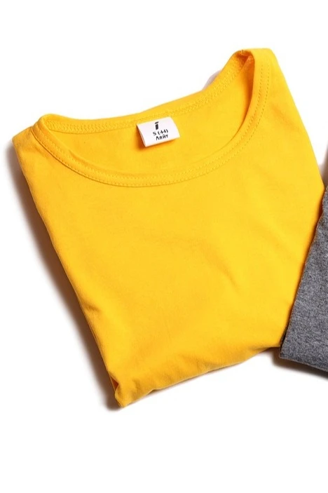 Футболка Лайт унисекс, однотонная жёлтая (хлопок)#5