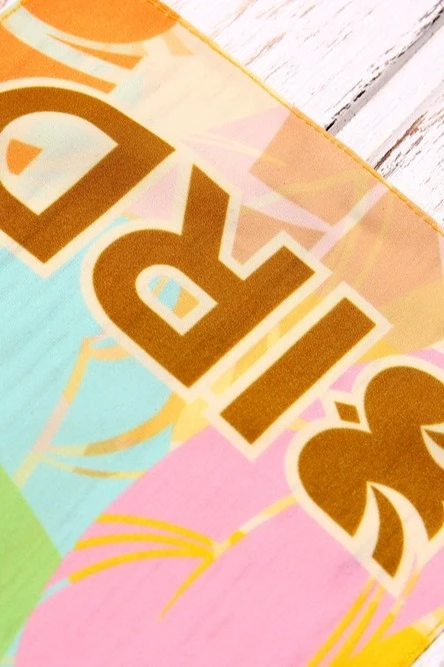 Шарф однослойный легкий 15х120 см, с полной запечаткой "Bird"#2