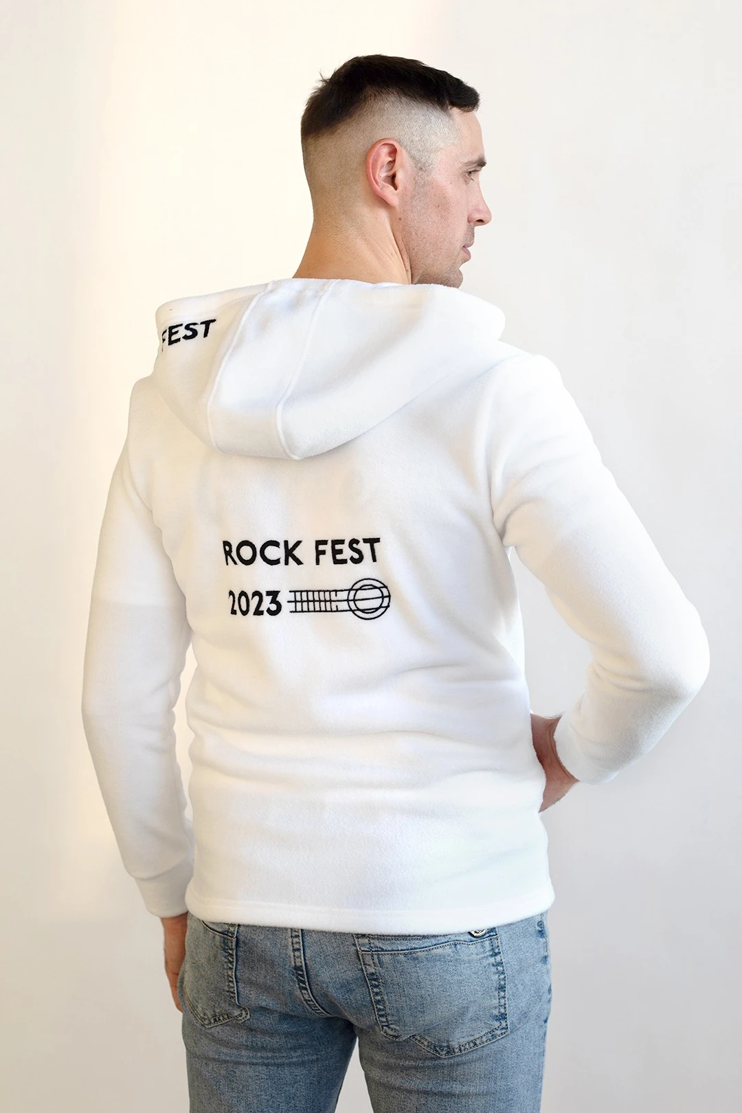 Толстовка Харисон флисовая с капюшоном унисекс, однотонная "Rock Fest"#3