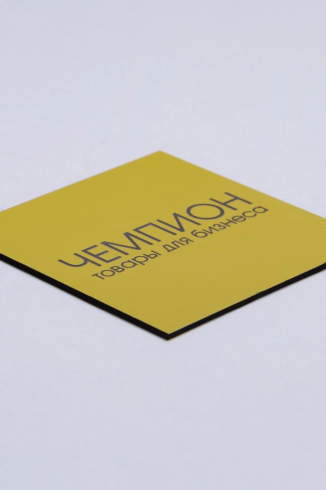 Купить пластик двухслойный глянцевый 600х300 мм 1,5 мм, желтый/черный