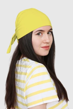 Купить бандану трикотажную взрослую 70х70 см, однотонную лимонную