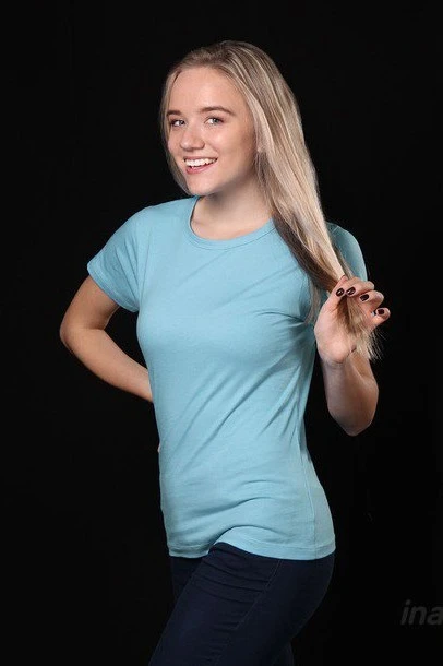 Футболка Премиум женская (Modern) однотонная светло-голубая (хлопок)#2 Футболка Премиум женская (Modern) однотонная светло-голубая (хлопок)#2