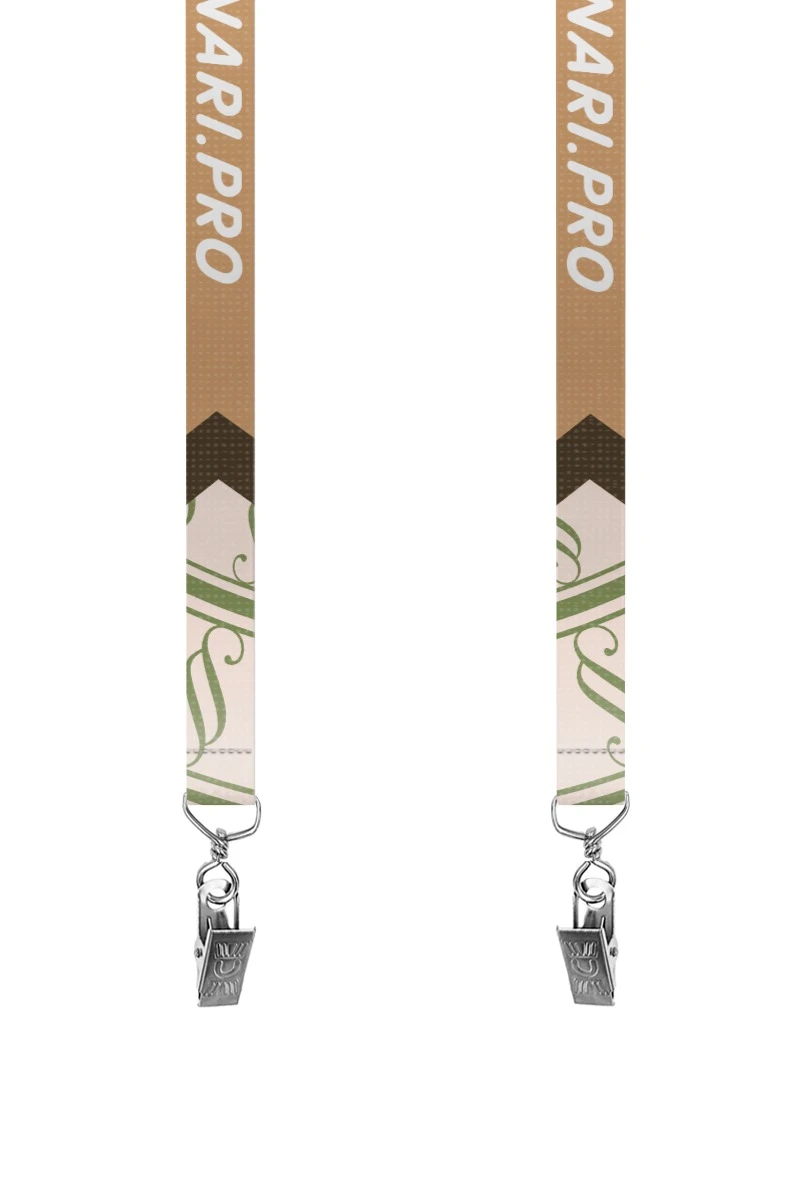 Купить ленту для бейджа блекаут ширина 2,5 см, с клипсой и замком безопасного разрыва, с печатью "INARI"