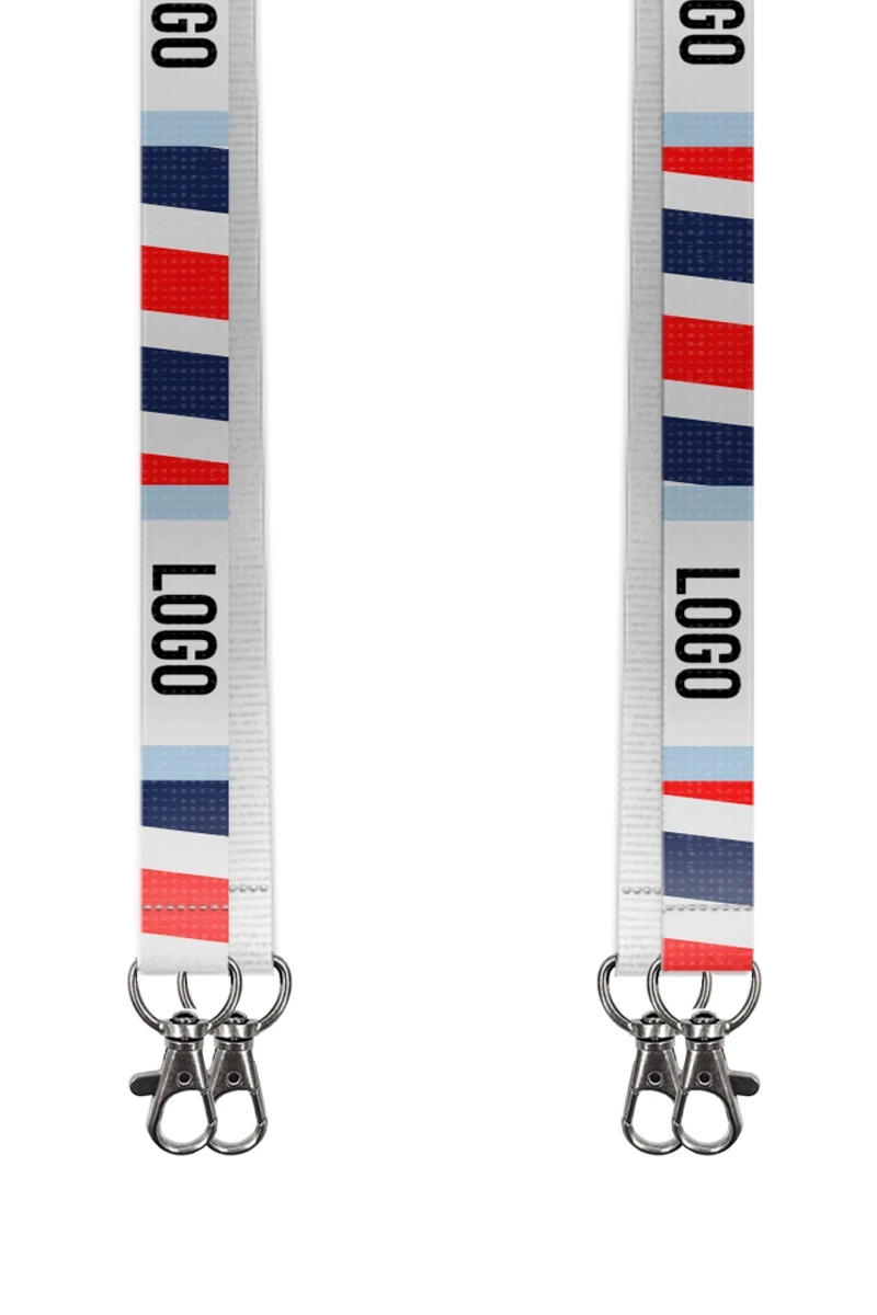 Купить ленту для бейджа блекаут ширина 2,5 см, с двумя карабинами-люкс, с печатью "Logo 3"