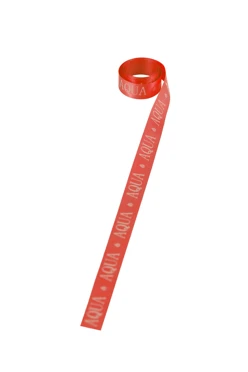 Купить ленту сатин ширина 1,5 см красная, печать белым с одной стороны