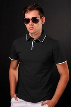 Купить футболку Поло Лайн унисекс чёрную