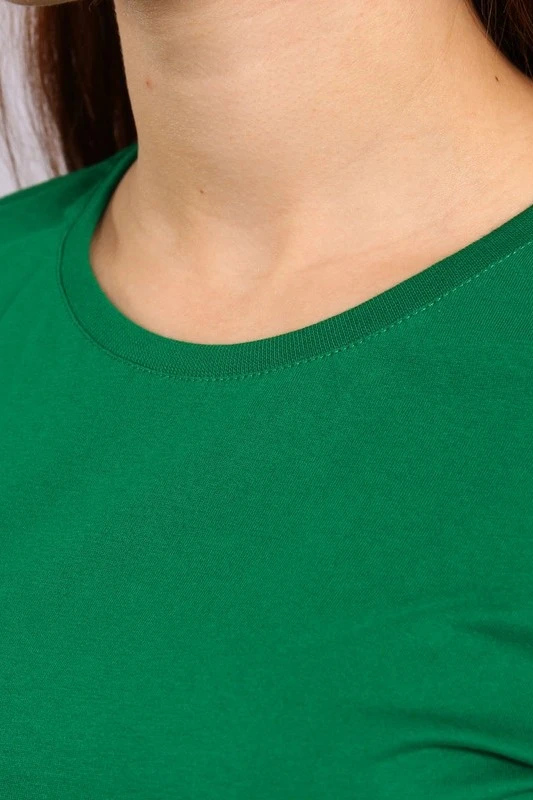 Футболка Премиум женская (Modern) однотонная зелёная (хлопок)#1