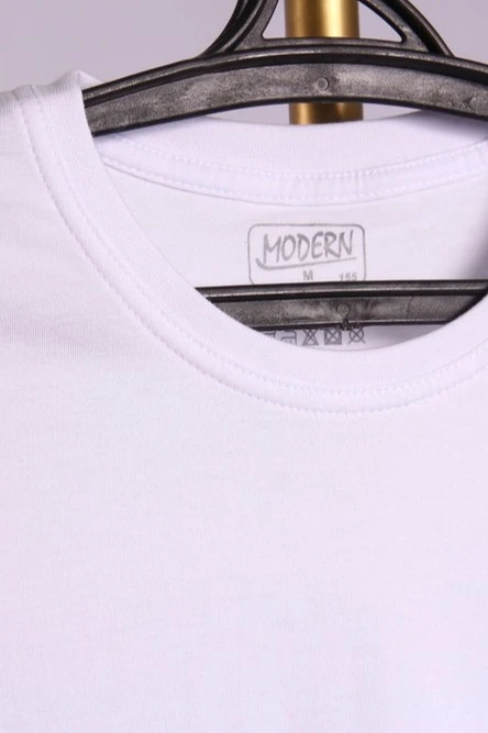 Футболка Премиум унисекс (Modern) однотонная белая (хлопок)#3