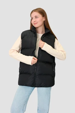 Купить жилет Дейтон на синтепоне со стежкой унисекс, однотонный черный