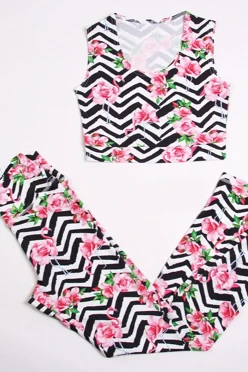 Комплект женский с принтом "Flamingo flower"#2