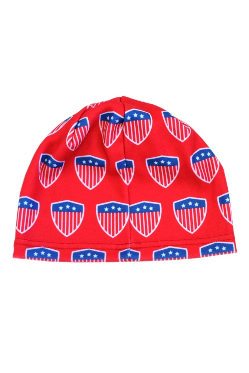 Шапка Лав флисовая однослойная взрослая, с полной запечаткой "USA"#4