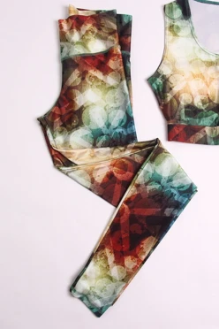 Легинсы женские с широким поясом с принтом "Galaxy"#1