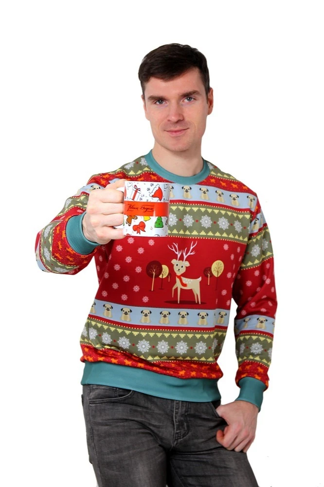 Свитшот Гарри унисекс из адидаса с полной запечаткой "New Year"#5