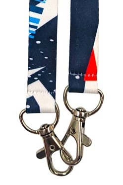 Лента для бейджа блекаут ширина 1,5 см, с двумя карабинами-люкс, с печатью#2 Лента для бейджа блекаут ширина 1,5 см, с двумя карабинами-люкс, с печатью#2