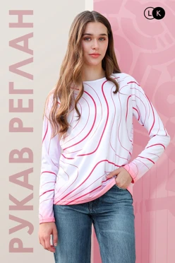 Купить лонгслив Спэйс Плюс женский с полной запечаткой