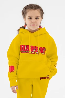Купить худи Майк из футера детскую, однотонную желтую
