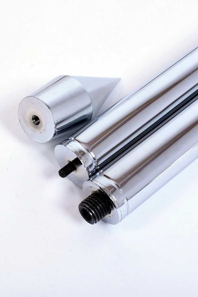 Древко стальное хромированное под серебро 2,1 м, Ø 32 мм#3