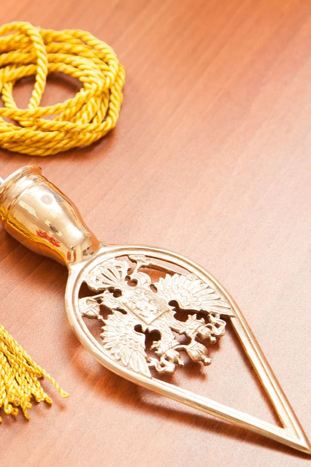 Навершие с гербом РФ металлическое латунь под золото#1 Навершие с гербом РФ металлическое латунь под золото#1