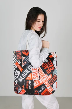 Сумка Голди из греты 40х40х10 см, с печатью#1