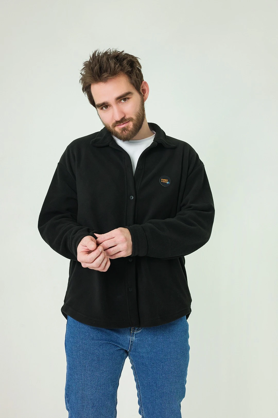 Рубашка Трэвис флисовая унисекс, однотонная#3