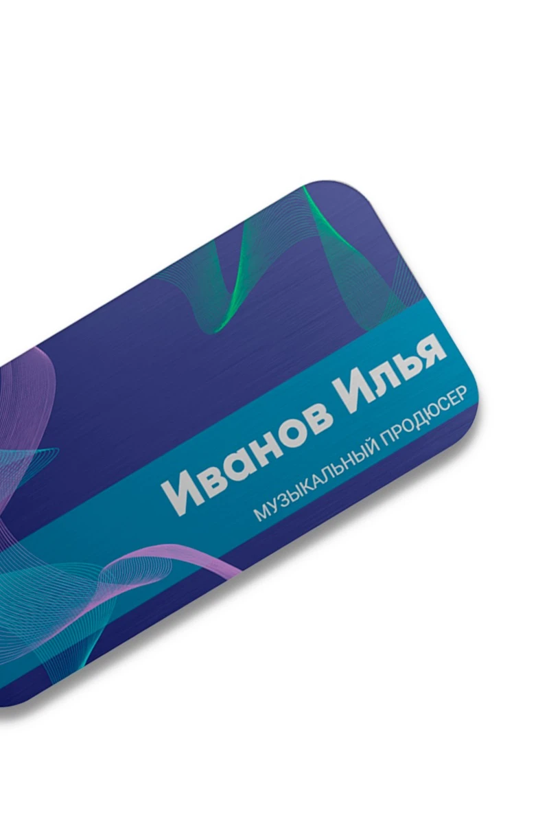 Купить бейдж металлический 30х60 мм без окна "Иванов Илья"