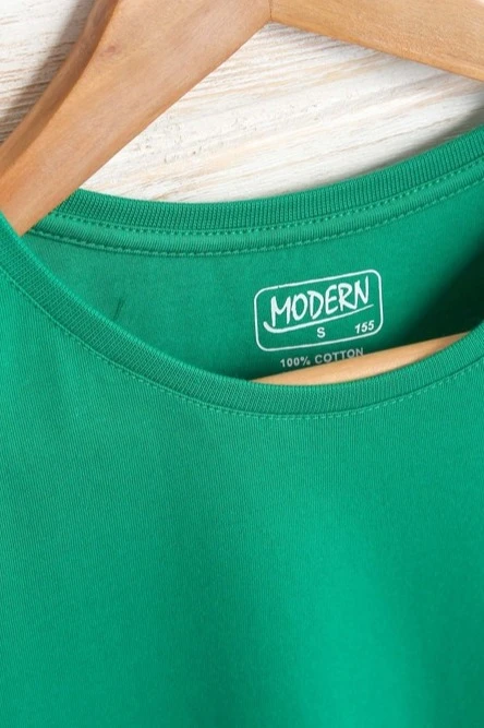 Футболка Премиум женская (Modern) однотонная зелёная (хлопок)#4