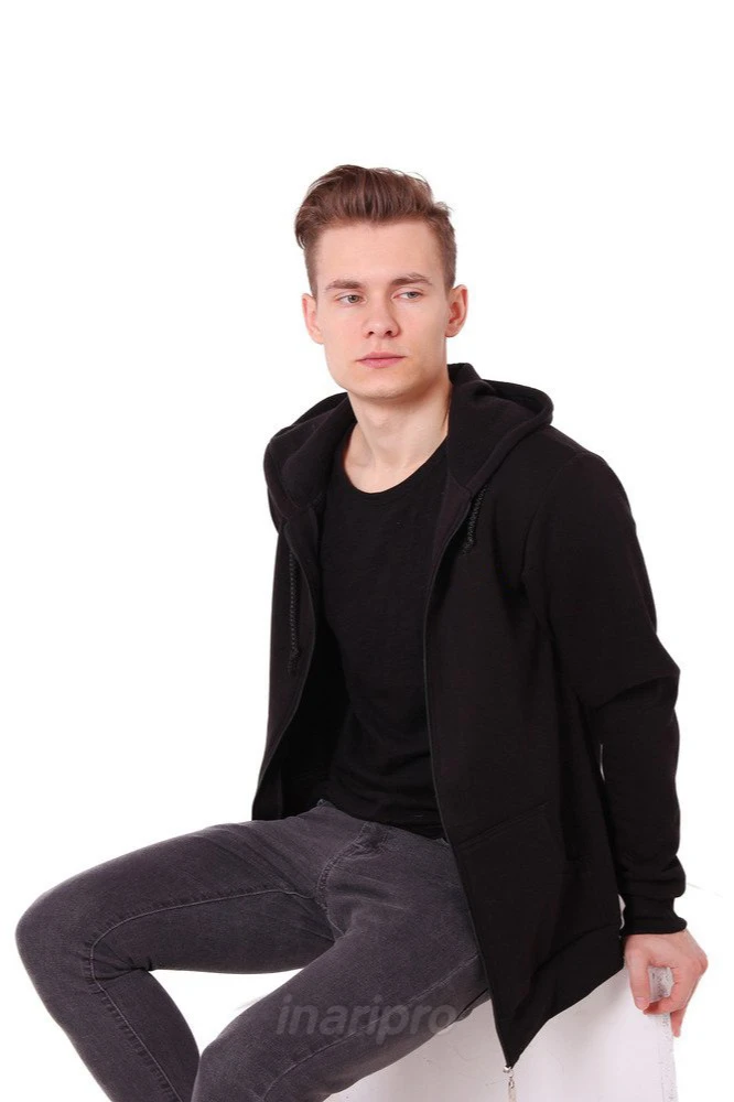 Балахон Рик из футера унисекс, однотонный черный#2