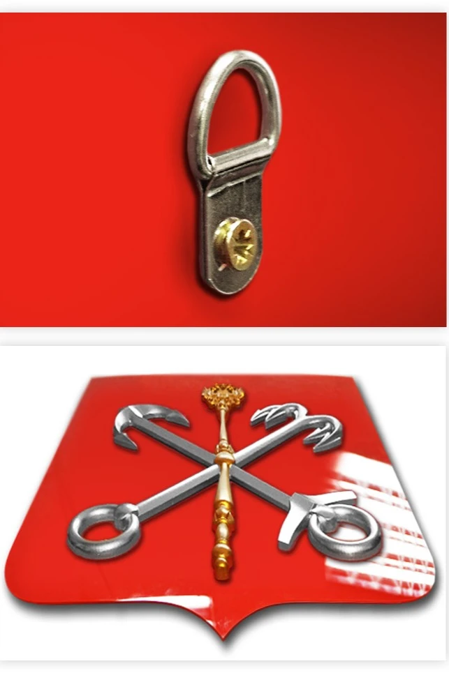 Купить Герб Санкт-Петербурга на щите из пластика 40х48 см краска