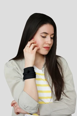 Купить бандану трикотажную взрослую 30х30 см, однотонную черную