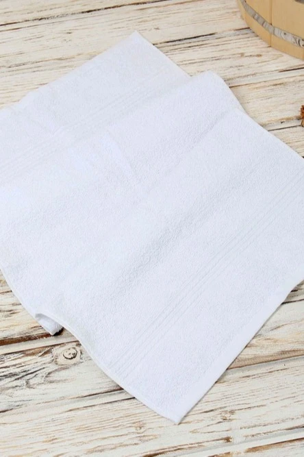 Полотенце махровое 40х70 см (Ituma), однотонное белое#3