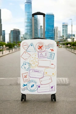 Купить чехол для чемодана (M) с принтом "Stamps"