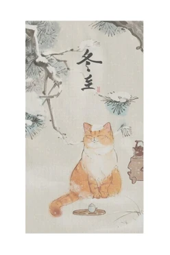 Купить полотенце вафельное 50х90 cм (Print) с принтом "Japan cat" Купить полотенце вафельное 50х90 cм (Print) с принтом "Japan cat"